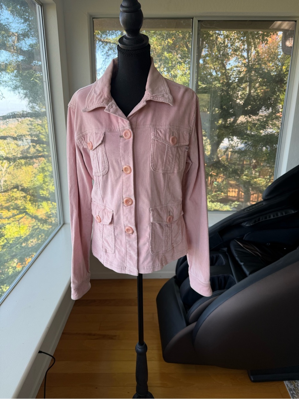 LIKE NEW Vintage Plugg Pink Corduroy Cotton Utility Jacket Girls Size Large